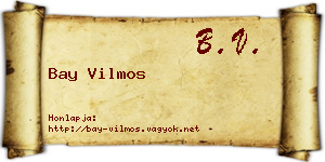 Bay Vilmos névjegykártya
